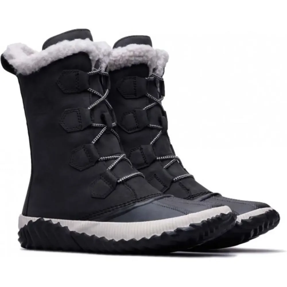 Sorel Out N About Plus Tall Lace Up Black Duck Style Winter Boots Size 8